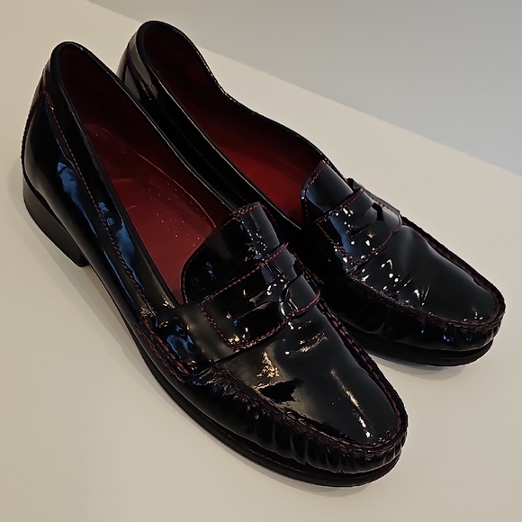 Cole Haan Black Patent Leather Penny Loafers Size 8B - Picture 5 of 10